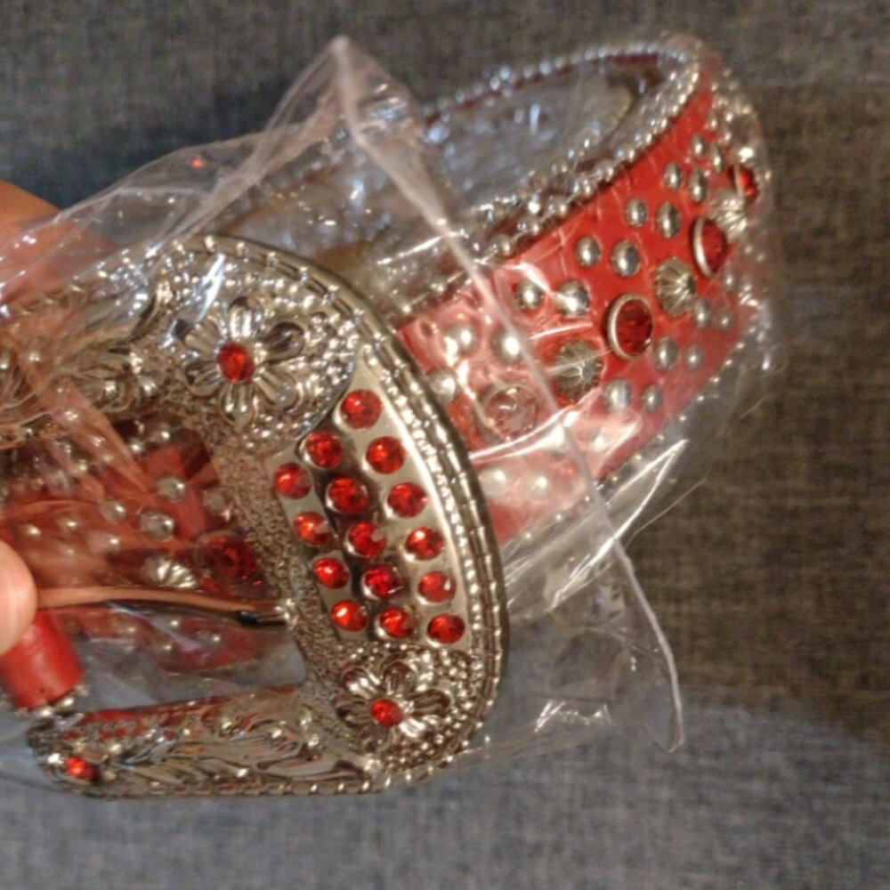 Red Ruby Rhinestone Belt - Picture 4 of 4